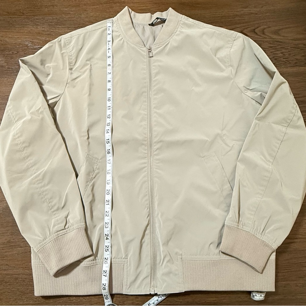 Zara Men's Light Tan Bomber Jacket